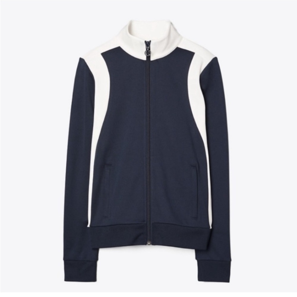 Tory Sport Color Block Track Jacket Navy/White Size XS